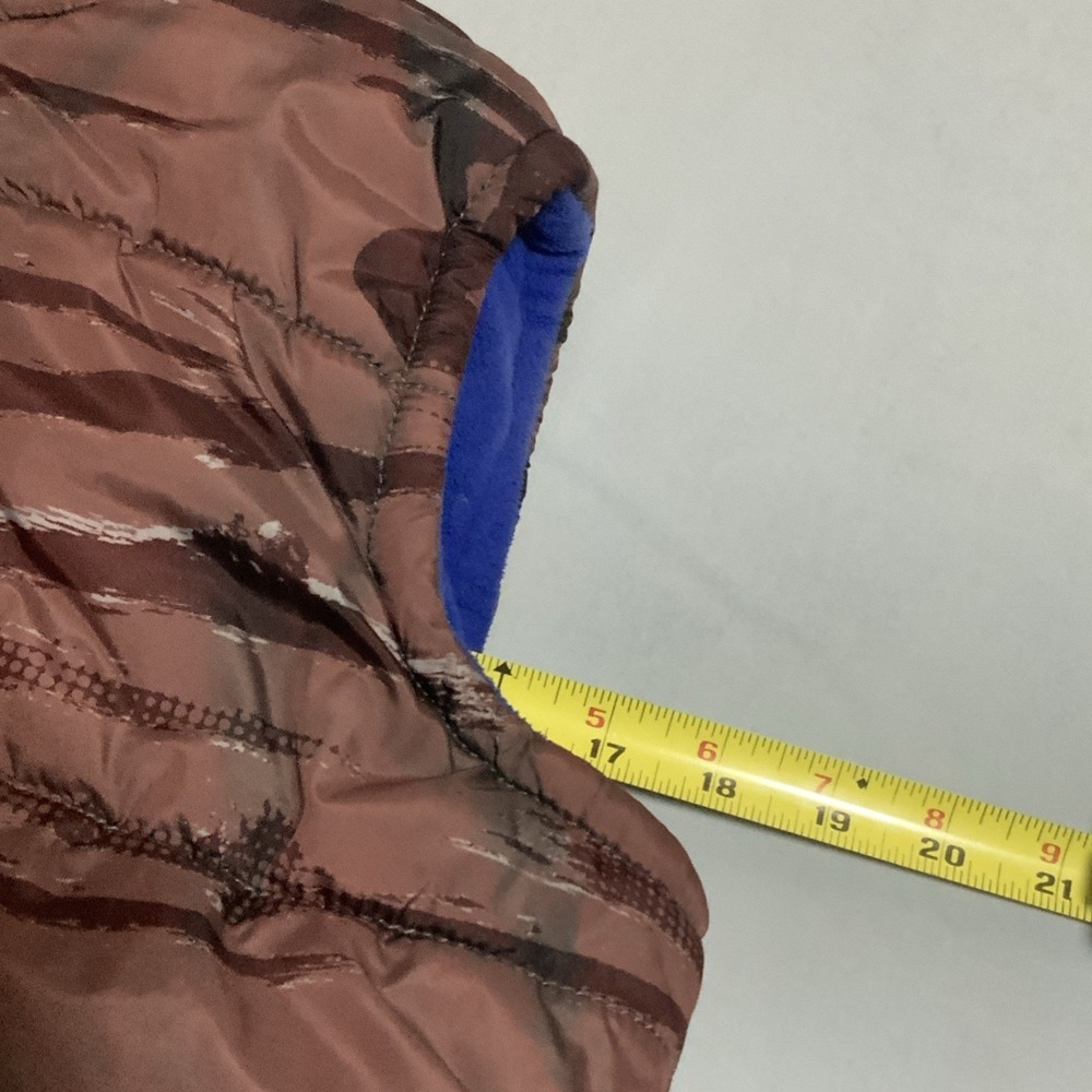 Old Navy Abstract Stripe Puffer Fleece‎ Lined Maroon Kids Large - Picture 5 of 6
